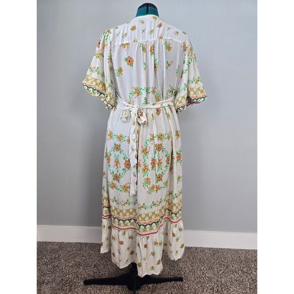 Anthropologie Figueroa Boho Midi Dress XL NWT Linen Blend Cottagecore Comfort - Picture 4 of 8